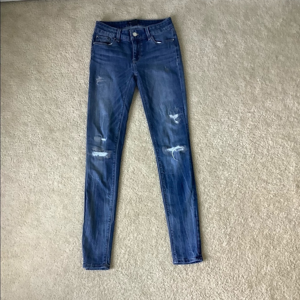 WHBM Distressed Skinny Leg Jeans